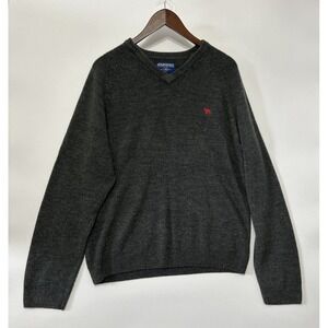 Vintage Aeropostale Mens V-Neck Sweater Size XL Long Sleeve Gray Heavyweight Y2K